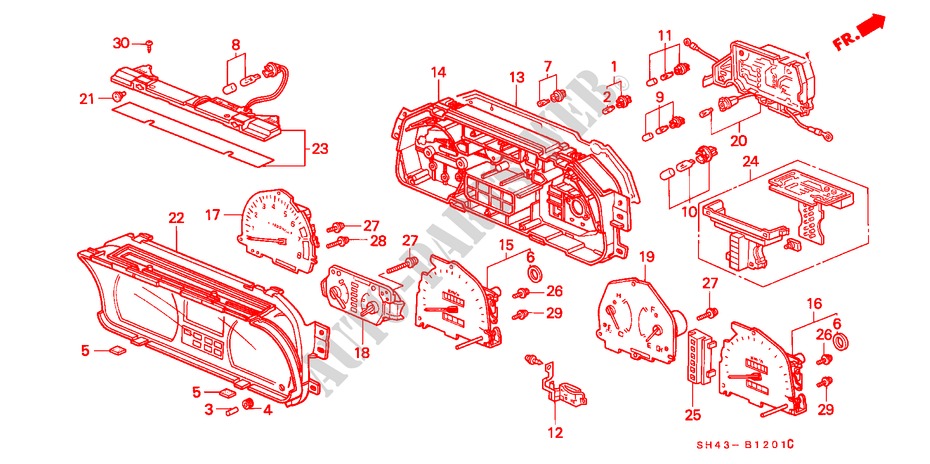 COMPONENTES DEL INDICADOR(NS) para Honda CIVIC LX 4 Puertas 5 velocidades manual 1988
