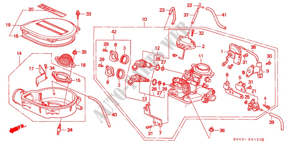 CUERPO MARIPOSA GASES(1) para Honda CIVIC LX 4 Puertas 5 velocidades manual 1988