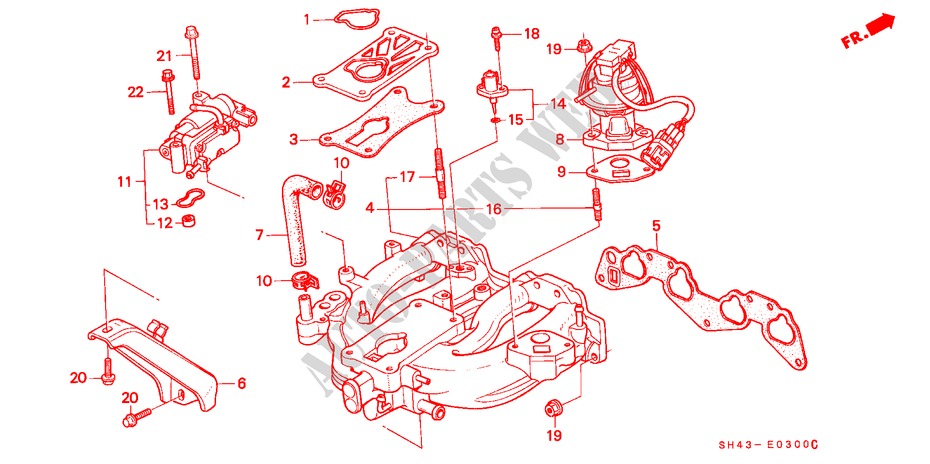 MULTIPLE DE ADMISION(1) para Honda CIVIC LX 4 Puertas 5 velocidades manual 1988