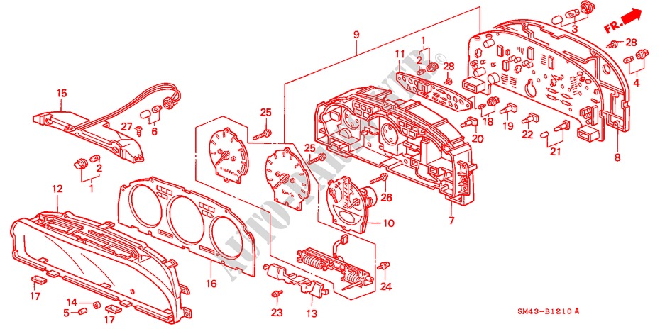 COMPONENTES DEL INDICADOR(NS) para Honda ACCORD LX 4 Puertas 5 velocidades manual 1992