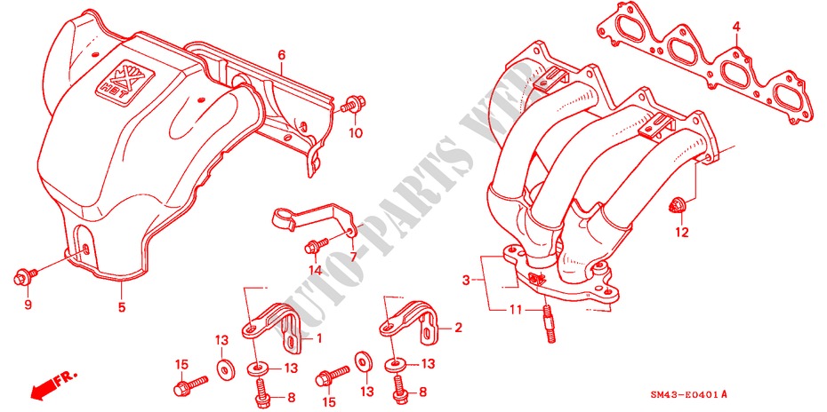 MULTIPLE DE ESCAPE(2) para Honda ACCORD EX 4 Puertas 5 velocidades manual 1990