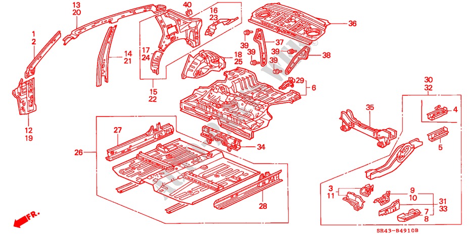 PANELES INTERIORES para Honda CIVIC EX 4 Puertas 5 velocidades manual 1993