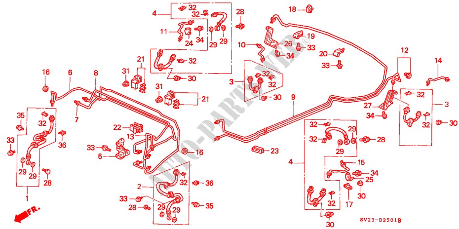 LINEAS DE FRENO(2) para Honda ACCORD COUPE LX 2 Puertas 5 velocidades manual 1996