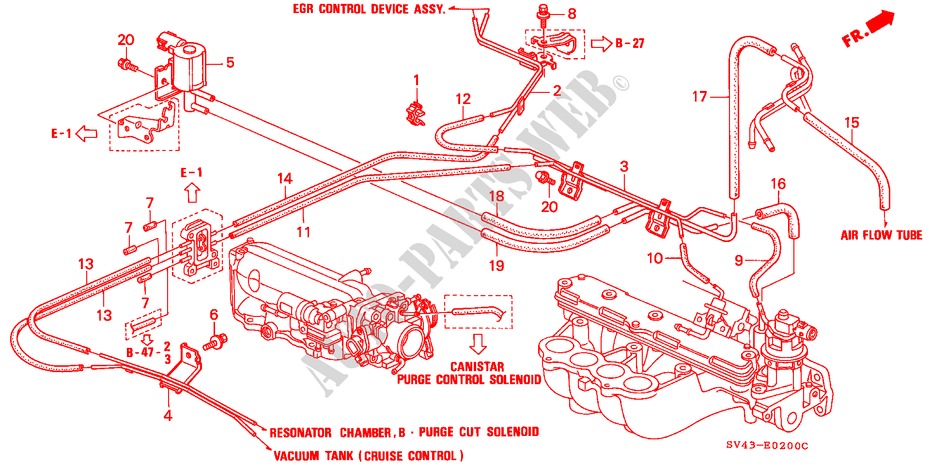TUBERIA DE INSTALACION/TUBERIA para Honda ACCORD LX 4 Puertas 5 velocidades manual 1994