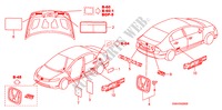 EMBLEMAS/ETIQUETAS DE PRECAUCION para Honda CIVIC DX 4 Puertas 5 velocidades automática 2007