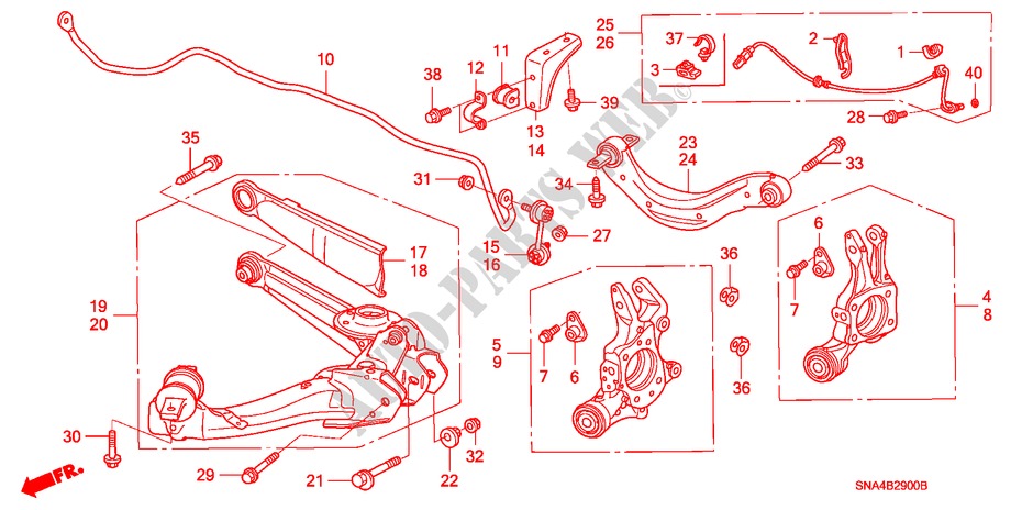 BRAZO INFERIOR TRASERO para Honda CIVIC DX-G 4 Puertas 5 velocidades manual 2006