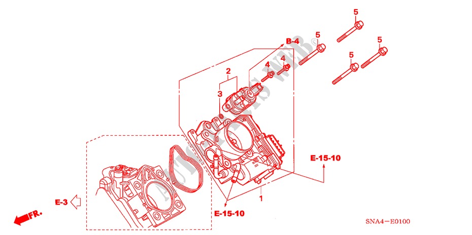 CUERPO MARIPOSA GASES(1.8L) para Honda CIVIC LX 4 Puertas 5 velocidades manual 2006