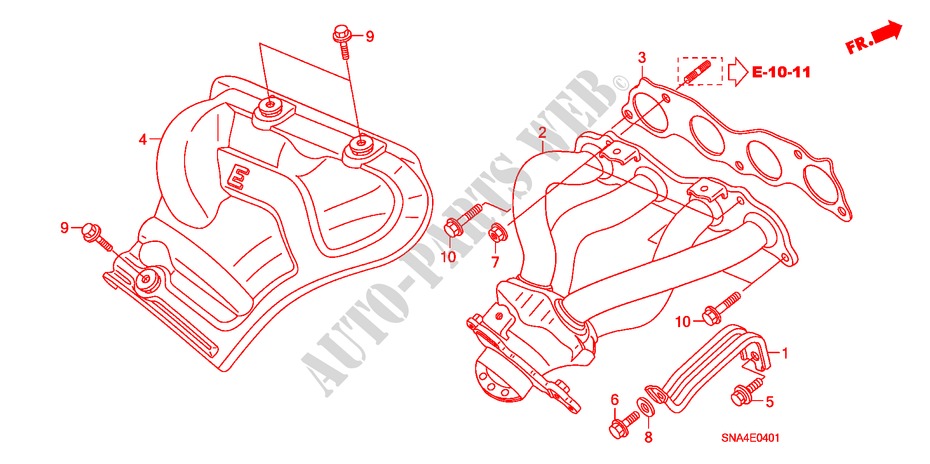 MULTIPLE DE ESCAPE(2.0L) para Honda CIVIC SI 4 Puertas 6 velocidades manual 2008