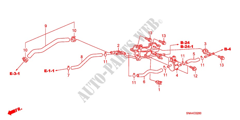 TUBERIA DE INSTALACION(2.0L) para Honda CIVIC SI 4 Puertas 6 velocidades manual 2008