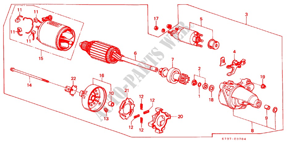 MOTOR DE ARRANQUE(DENSO)(5) para Honda ACTY TRUCK DX 2 Puertas 4 velocidades manual 1986