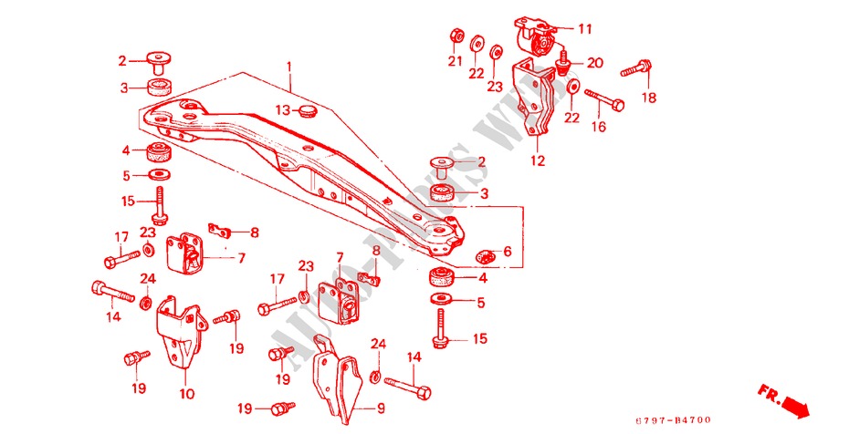 SOPORTES DE MOTOR para Honda ACTY TRUCK DX 2 Puertas 4 velocidades manual 1983