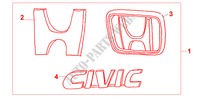 GOLD EMBLEM para Honda CIVIC COUPE 1.6ISR 2 Puertas 5 velocidades manual 2000