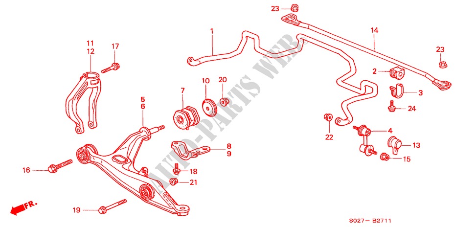 BRAZO INFERIOR DELANTERO(2) para Honda CIVIC COUPE VTI-R 2 Puertas 5 velocidades manual 1999