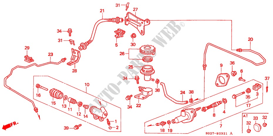 CILINDRO MAESTRO EMBRAGUE (RH) para Honda CIVIC COUPE VTI-R 2 Puertas 5 velocidades manual 1999