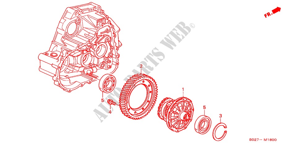 ENGRANAJE DIFERENCIAL (DOHC) para Honda CIVIC COUPE VTI-R 2 Puertas 5 velocidades manual 1999