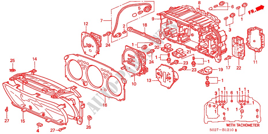 INDICADOR DE COMBINACION COMPONENTES para Honda CIVIC COUPE 1.6ISR 2 Puertas 5 velocidades manual 2000