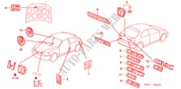EMBLEMAS para Honda CIVIC 1.4I 3 Puertas 5 velocidades manual 2000