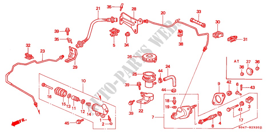 CILINDRO MAESTRO EMBRAGUE (LH) para Honda CIVIC 1.6VTI 4 Puertas 5 velocidades manual 1999