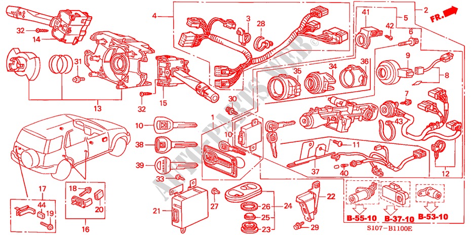 INTERRUPTOR COMBINACION(LH) para Honda CR-V RVSI 5 Puertas 4 velocidades automática 2000
