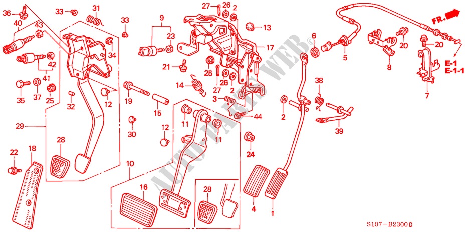 PEDAL(LH) para Honda CR-V BASE 5 Puertas 5 velocidades manual 1999