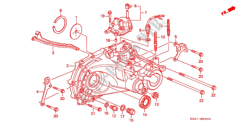 ALOJAMIENTO TRANSMISION (1.8L/2.0L/2.2L) para Honda ACCORD TYPE R 4 Puertas 5 velocidades manual 1999