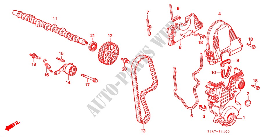 ARBOL DE LEVAS/CORREA DE SINCRONIZACION (1.6L) para Honda ACCORD 1.6ILS 4 Puertas 5 velocidades manual 1999