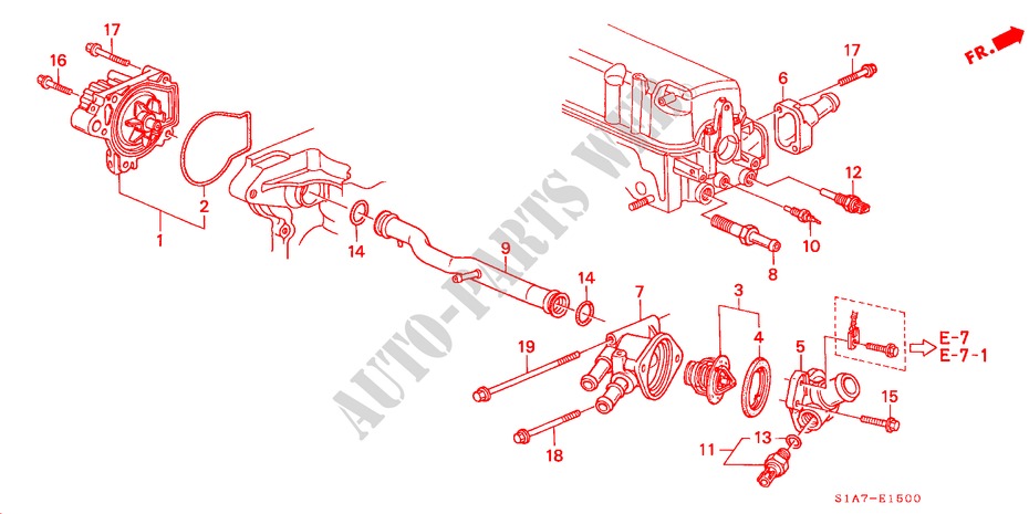 BOMBA DE AGUA/SENSOR(1.6L) para Honda ACCORD 1.6ILS 4 Puertas 5 velocidades manual 2000
