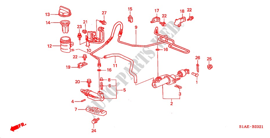 CILINDRO MAESTRO EMBRAGUE (RH) para Honda ACCORD 2.0ILS 4 Puertas 5 velocidades manual 2000