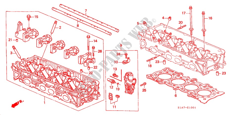 CULATA DE CILINDRO (1.8L/2.0L/2.3L) para Honda ACCORD 2.0IES 4 Puertas 5 velocidades manual 2000