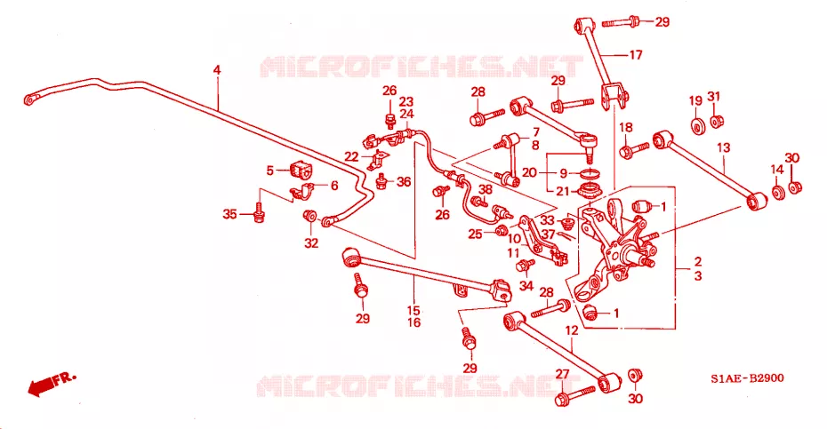 ESTABILIZADOR TRASERO/ BRAZO INFERIOR TRASERO Honda  ACCORD 2000 2.0 IES 4 velocidades automática 