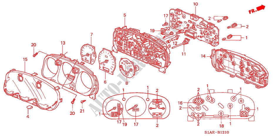 INDICADOR DE COMBINACION COMPONENTES para Honda ACCORD 1.8ILS 4 Puertas 5 velocidades manual 2001