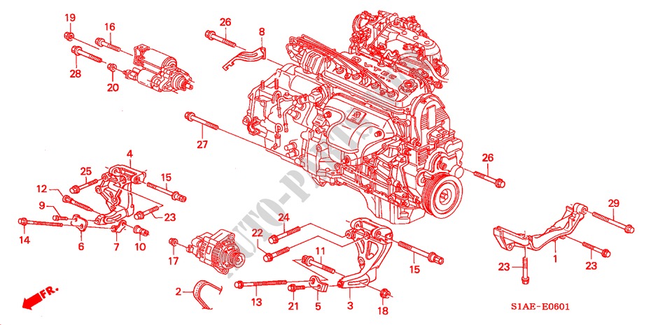 MENSULA DE ALTERNADOR (1.8L/2.0L/2.2L/2.3L) para Honda ACCORD 1.8IES 4 Puertas 4 velocidades automática 2000