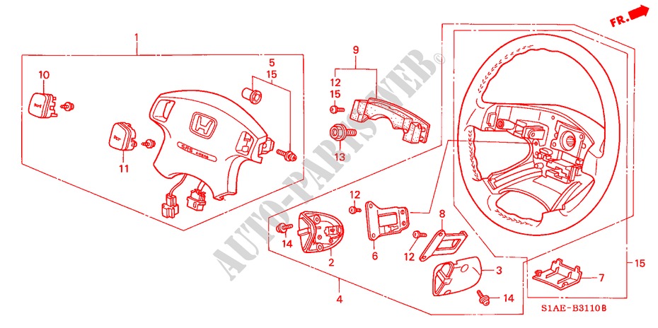 VOLANTE DE DIRECCION(SRS) (1) para Honda ACCORD 1.6ILS 4 Puertas 5 velocidades manual 2000