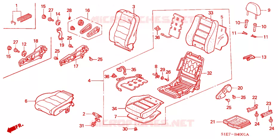 ASIENTO DELANTERO(DER.) Honda  CIVIC AERODECK 1999 VTI 5 velocidades manual 