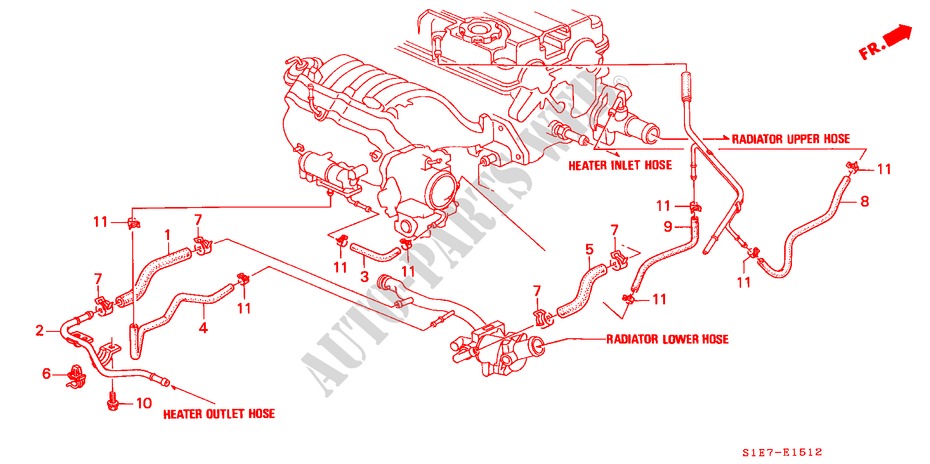 MANGUERA DE AGUA(DOHC VTEC) para Honda CIVIC AERODECK VTI 5 Puertas 5 velocidades manual 1999