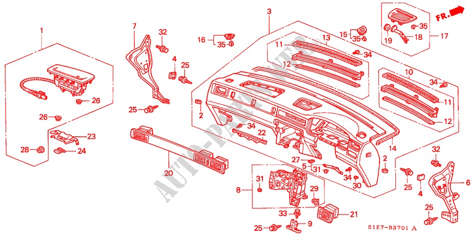 PANEL DE INSTRUMENTO(RH) para Honda CIVIC AERODECK 2.0ITD 5 Puertas 5 velocidades manual 2000