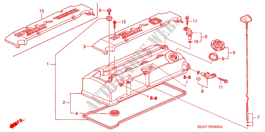 CUBIERTA CULATA CILINDRO ( '05) para Honda S2000 S2000 2 Puertas 6 velocidades manual 2000