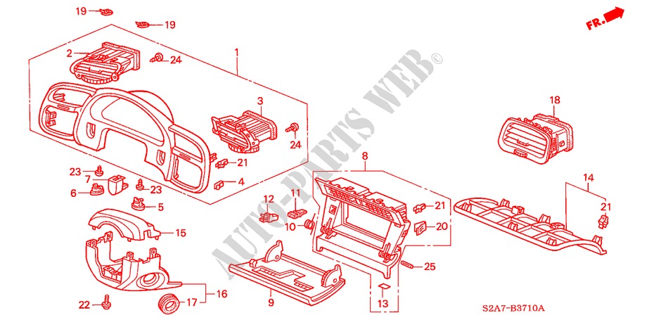 GUARNICION DE INSTRUMENTO(LH) para Honda S2000 S2000 2 Puertas 6 velocidades manual 2000