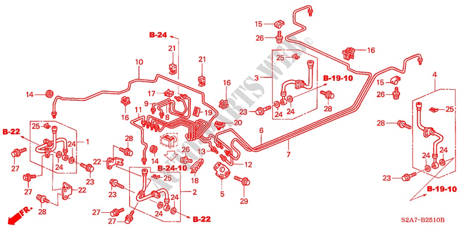 LINEAS DE FRENO(ABS) (LH) ( '03) para Honda S2000 S2000 2 Puertas 6 velocidades manual 2000