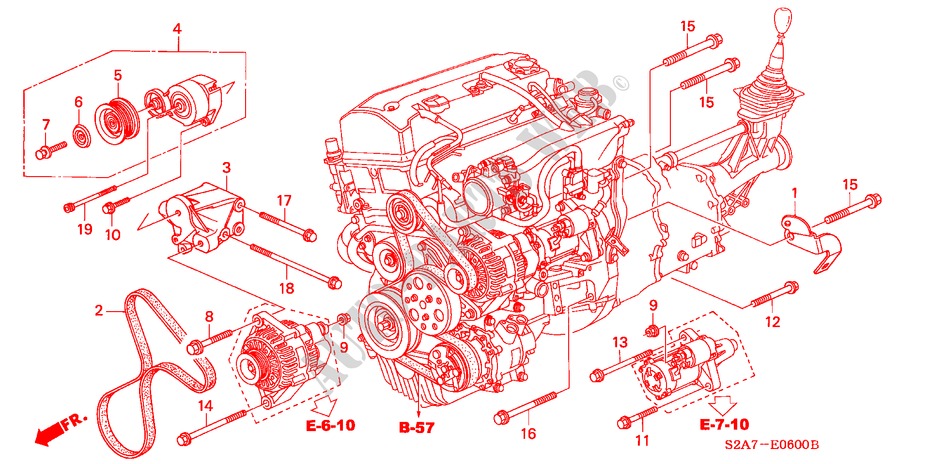MENSULA DE TENSIONADOR AUTOMATICO para Honda S2000 S2000 2 Puertas 6 velocidades manual 2000
