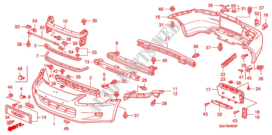 PARAGOLPES para Honda S2000 S2000 2 Puertas 6 velocidades manual 2000