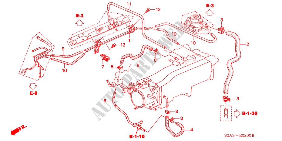 TUBERIA DE INSTALACION( '05) para Honda S2000 S2000 2 Puertas 6 velocidades manual 2000