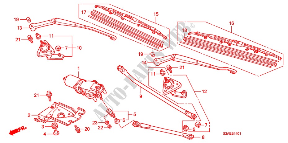 LIMPIAPARABRISAS (RH) para Honda S2000 BASE 2 Puertas 6 velocidades manual 2008