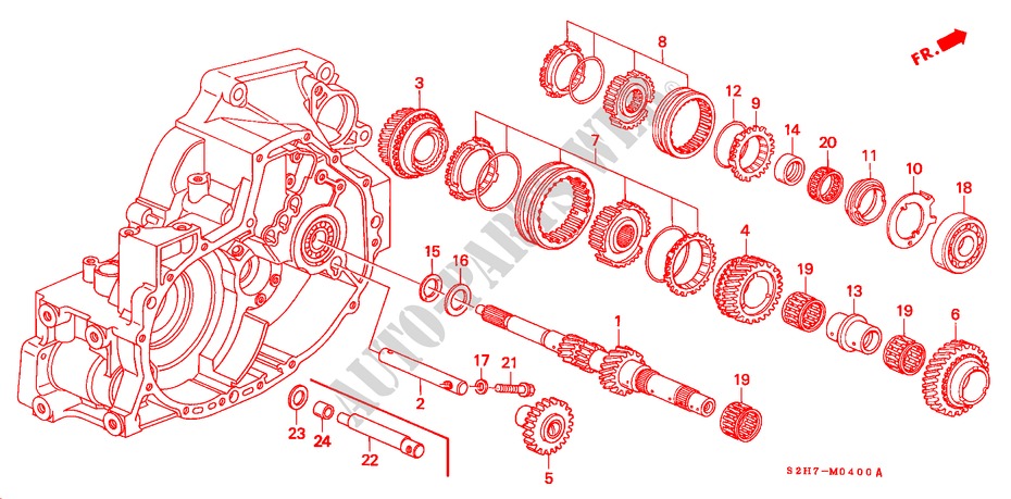 EJE PRINCIPAL para Honda HR-V HYPER 3 Puertas 5 velocidades manual 2000
