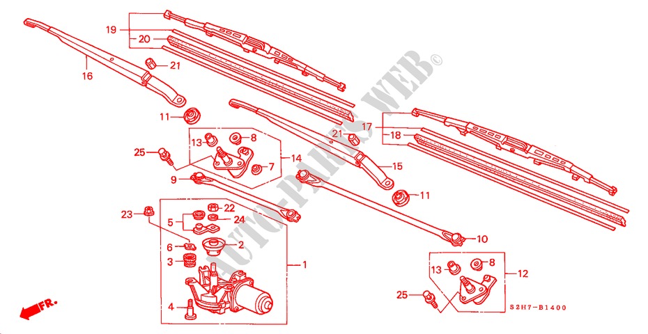 LIMPIAPARABRISAS (LH) para Honda HR-V 4WD 3 Puertas 5 velocidades manual 2001
