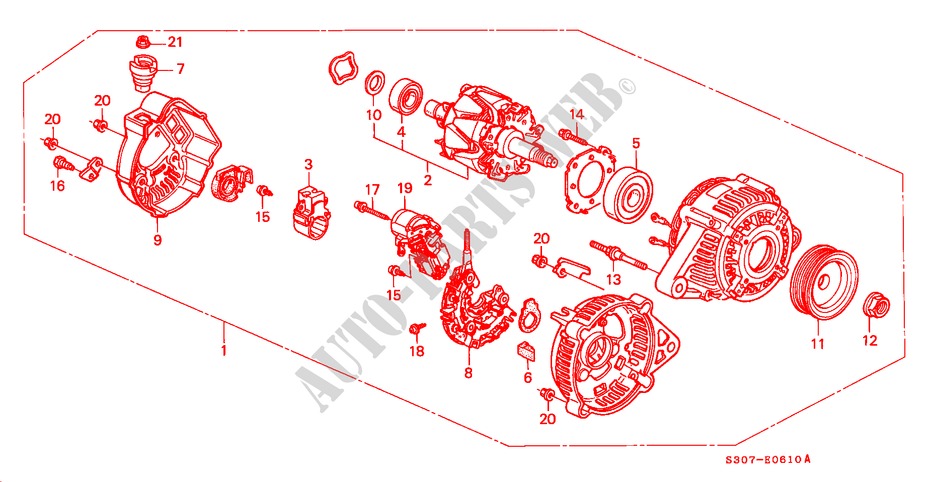 ALTERNADOR(DENSO) para Honda PRELUDE 2.0I 2 Puertas 5 velocidades manual 1997