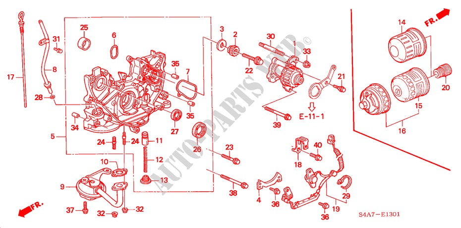 BOMBA DE ACEITE/COLADOR DE ACEITE (1.8L/2.0L) para Honda ACCORD 2.0IES 5 Puertas 5 velocidades manual 1999