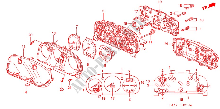 COMPONENTES DEL INDICADOR para Honda ACCORD 2.0IES 5 Puertas 5 velocidades manual 1999
