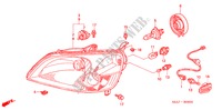 FARO DELANTERO para Honda CIVIC 1.4S 4 Puertas 5 velocidades manual 2001