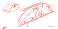 MOLDURA para Honda CIVIC 1.6LS 4 Puertas 5 velocidades manual 2002